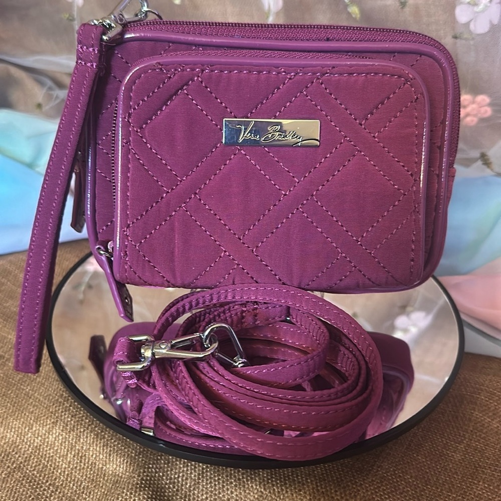 Vera Bradley NWOT Purple full Wallet Crossbody or Wristlet - Picture 1 of 10